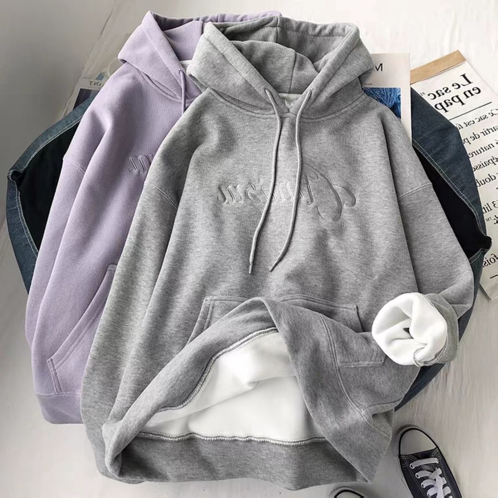 (ORDER- od qua fb) ÁO HOODIE NỈ BÔNG THÊU CHỮ DÀY DẶN