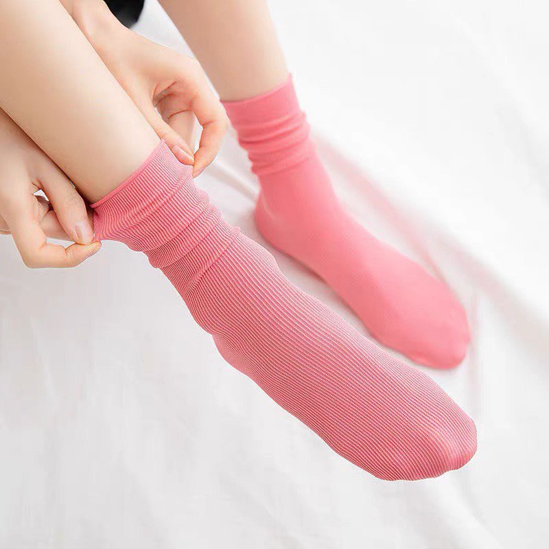 Tất nhún vớ nhún nữ cao cổ Bunsock chất mỏng thoáng mát nhiều màu