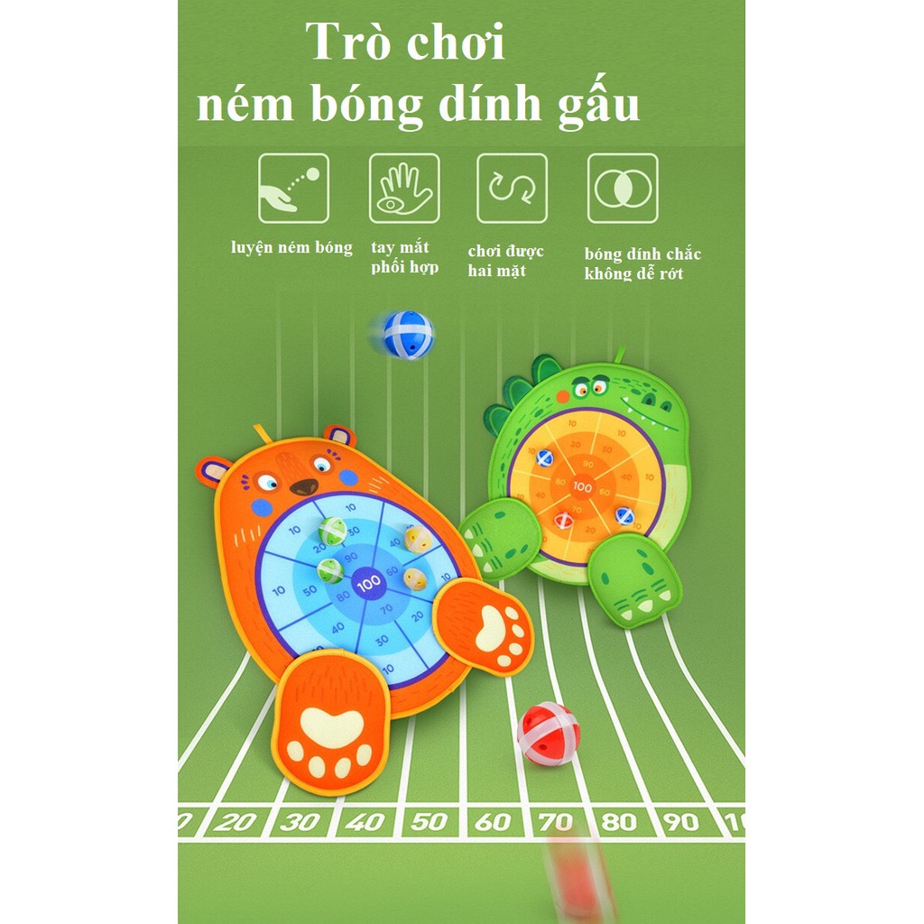 (GIÁ TỐT) Trò Chơi Ném Bóng Ghi Điểm Mideer 2 CHỦ ĐỀ FUN DART GAME BEAR DINOSAUR