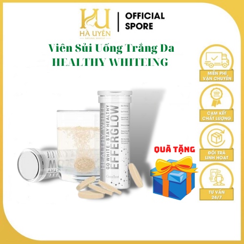 Viên Sủi Uống Trắng Da HEALTHY WHITEING, Đẹp Da, Chống Nắng, Ngăn Ngừa Lã.o Hó.a 30viên [ Chính - Hãng ]