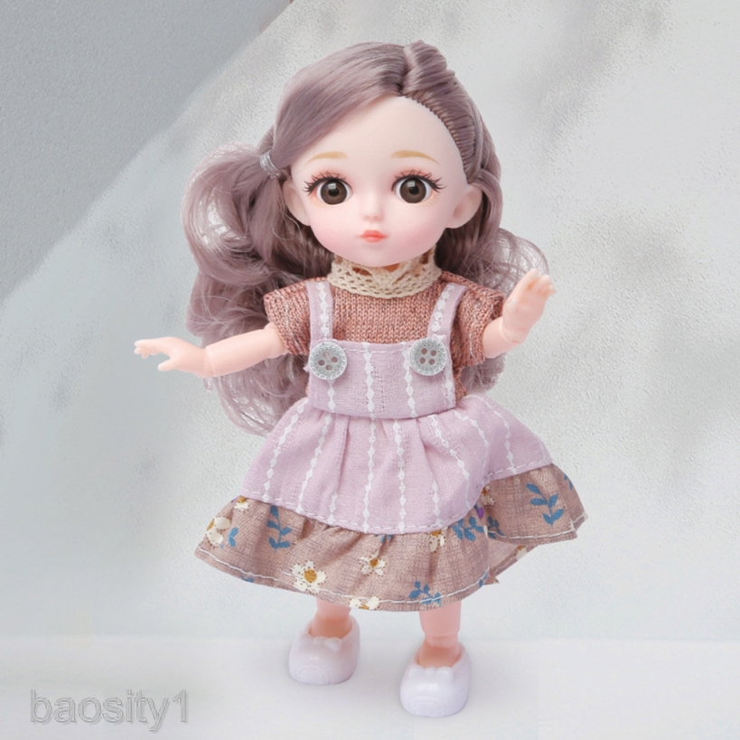 Búp Bê Baosity 1 / 16cm Mặc Đồ Thời Trang Cho Bé Gái Có Thể Di Chuyển 12 Khớp
