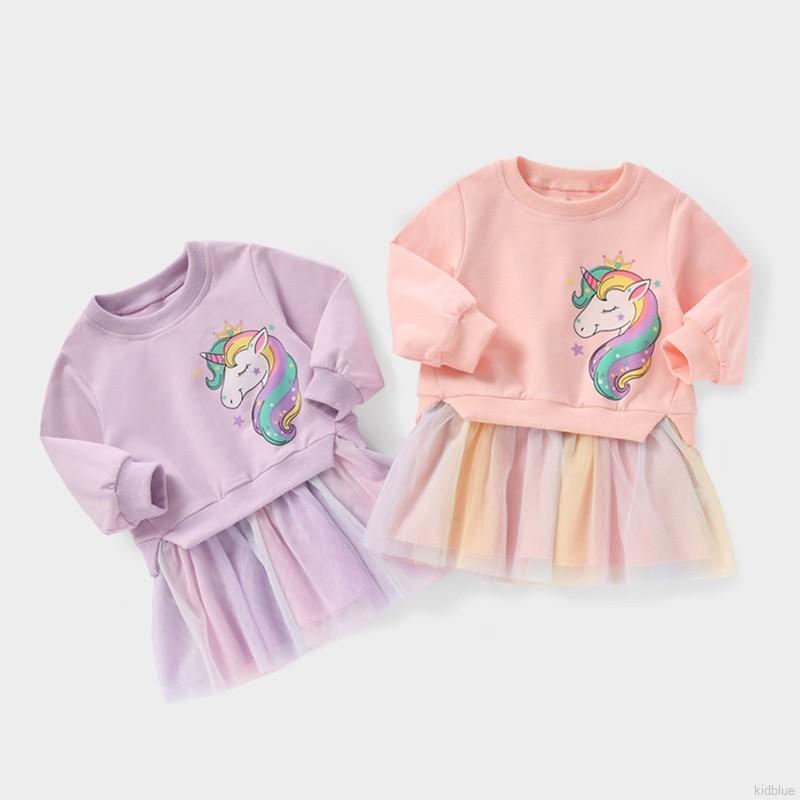 Đầm tay dài phối tà lưới phong cách Hàn Quốc xinh xắn cho bé gái