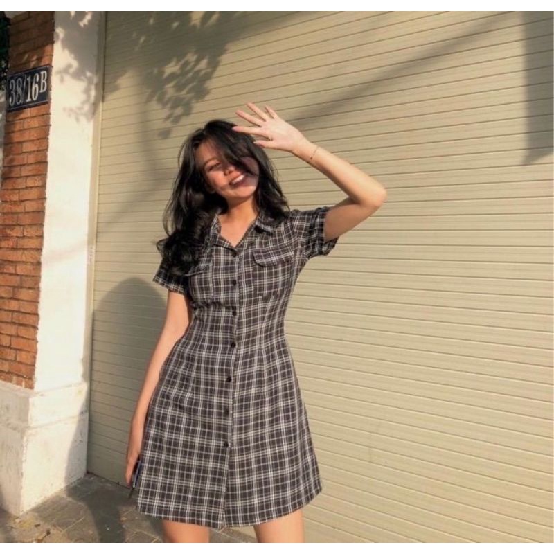 Váy kẻ caro cho các nàng thích dịu dàng🤵‍♀️