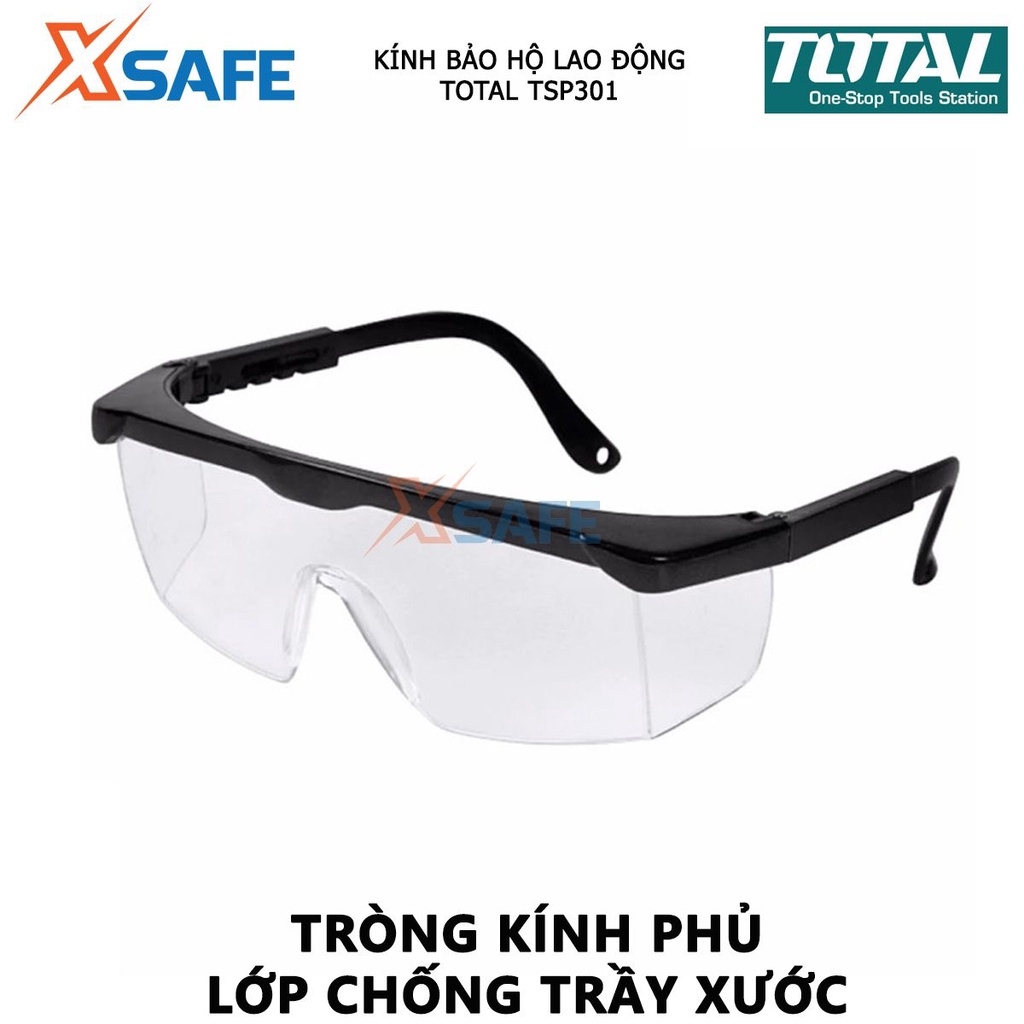 Kính bảo hộ lao động TOTAL TSP301 Kính chống giọt bắn, chống tia UV, trọng lượng nhẹ, thoải mái - Chính hãng