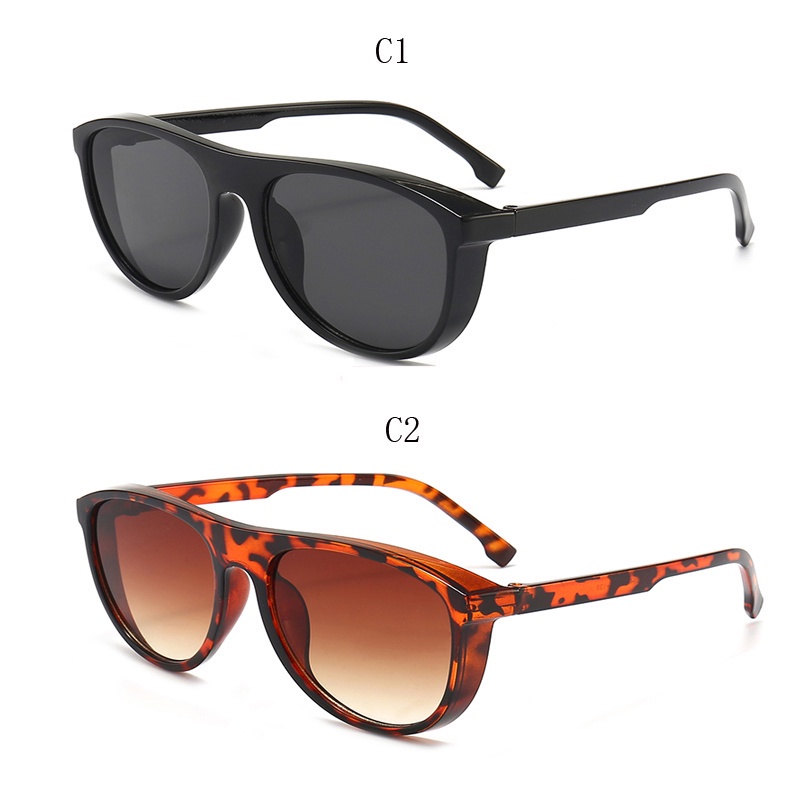 Kính Mát Chống Tia UV400 Hình Oval Màu Nâu Cổ Điển Thời Trang Cho Nữ