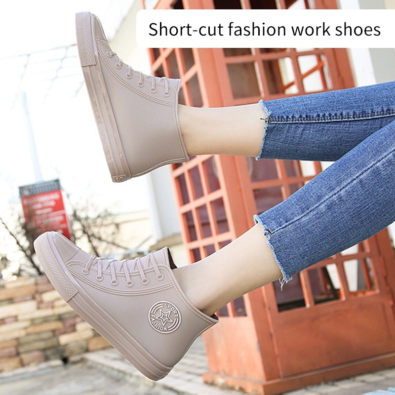 Giày nhựa đi mưa Qiaoyiluo chống trượt chống thấm nước thiết kế cao cấp thời trang dành cho nữ