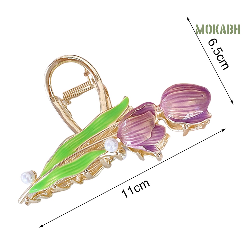 &lt; Kẹp Tóc Càng Cua Tạo Kiểu Tóc Hoa Tulip Viền Mịn Màng Tinh Tế Cao Cấp Phong Cách Ngọt Ngào Cho Nữ
