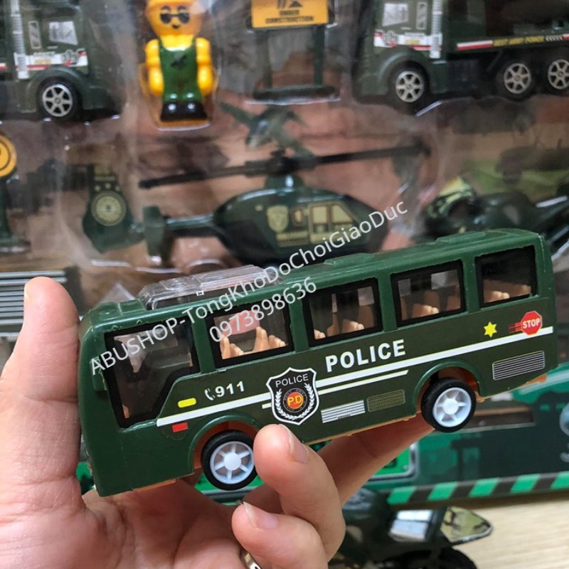 Đồ chơi ô tô mô hình chạy đà màu xanh - Xe mô hình đồ chơi cho bé, Hộp có quai xách thiết thực