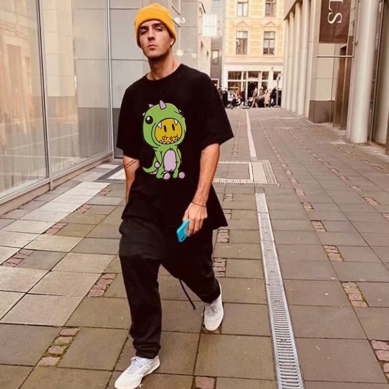 Áo thun tay lỡ DR House Khủng Long SuzaSport shop , Áo thun unisex nam nữ form rộng oversize chất liệu Cotton