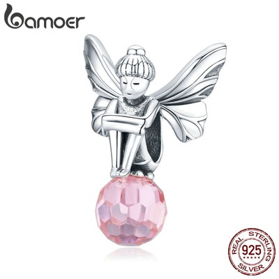 BAMOER Lắc Tay bạc 925 Mặt Hình Hoa Xinh Xắn SCC1483