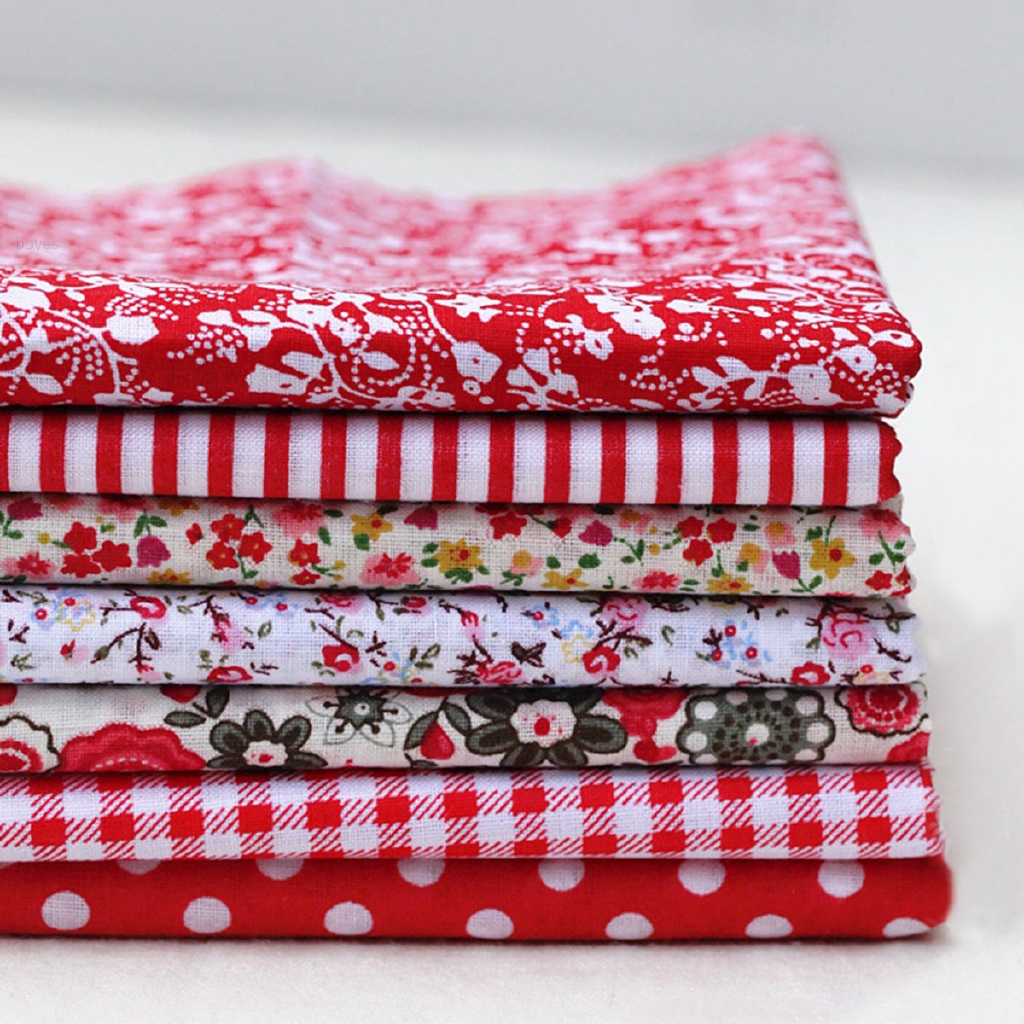 Gói 7 miếng vải 25*25cm in họa tiết nhiều mẫu mã dùng làm thủ công