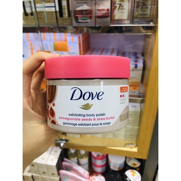 Tẩy da chết cơ thể mùi lựu Dove Exfoliating Body Polish (298g)