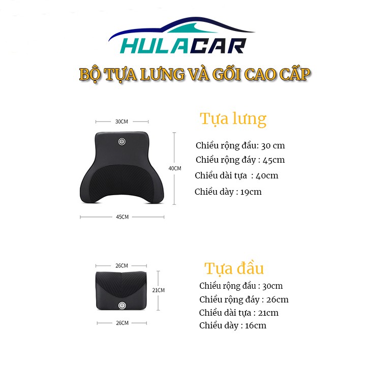 Gối tựa đầu và lưng cao su non loại đặc biệt, rất êm, trị đau vai - đau lưng khi lái xe