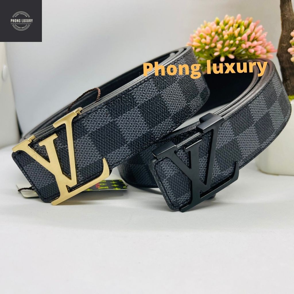 Thắt Lưng Nam - Dây Nịt Nam kẻ caro xám đen, chất liệu da PU cao cấp, mặt khóa bằng thép không gỉ sành điệu.
