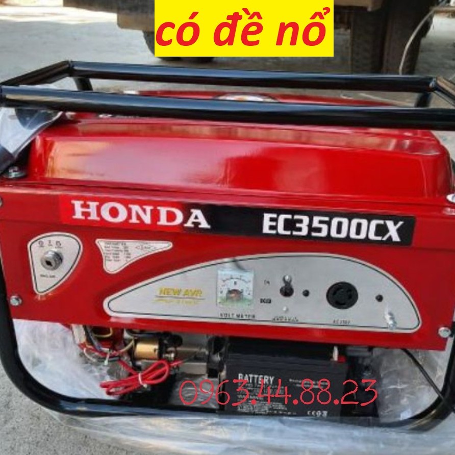 Máy phát điện Honda EC3500CX có đề-Công suất phát 3Kw-Máy êm-Bảo hành 12 tháng