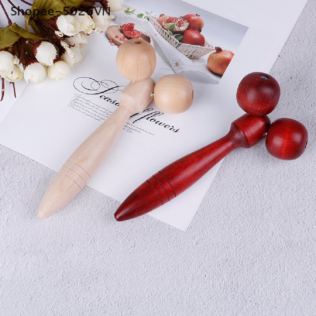 Cây Lăn Mát Xa Cổ / Mặt / Mắt Bằng Gỗ Giúp Thư Giãn Chăm Sóc Sức Khỏe