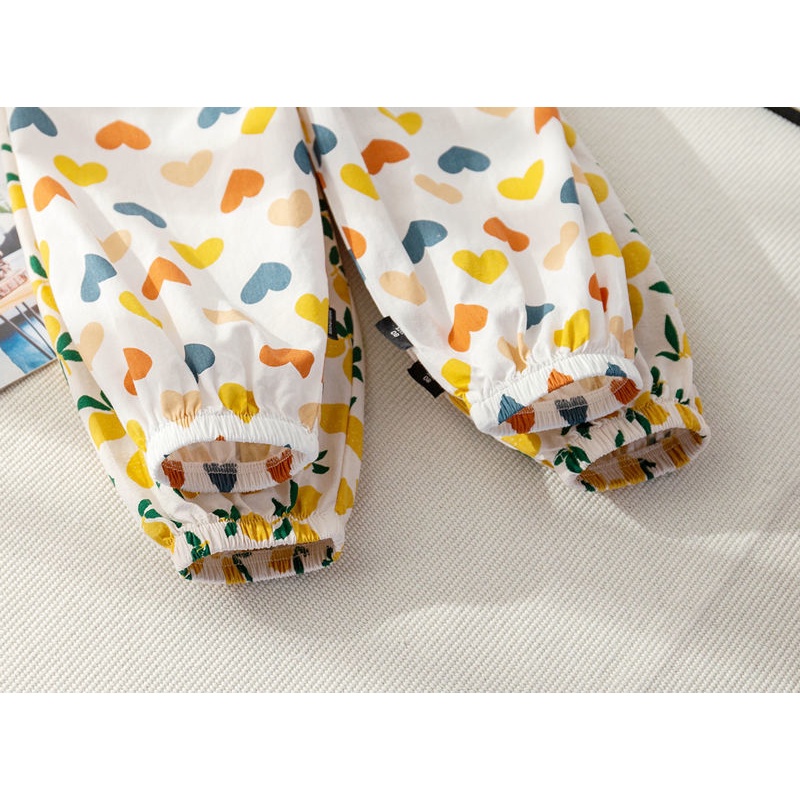 [Babycat] Hàng Có Sẵn Quần Dài Dáng Rộng In Họa Tiết Phong Cách Nhật Bản Hàn Quốc Thời Trang Mùa Hè Hàng Ngày Cho Bé Gái