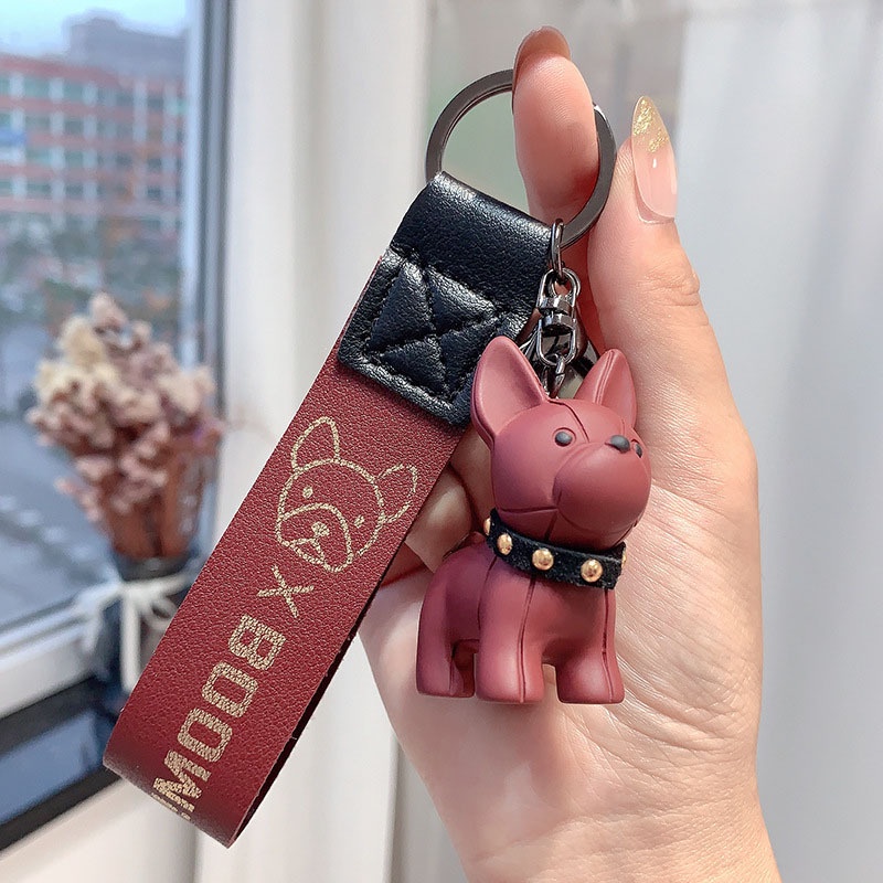 Móc Khóa Hình Chó Bull Pháp Dễ Thương 6 Kiểu Sáng Tạo Thời Trang Làm Quà Tặng Cho Bạn Bè