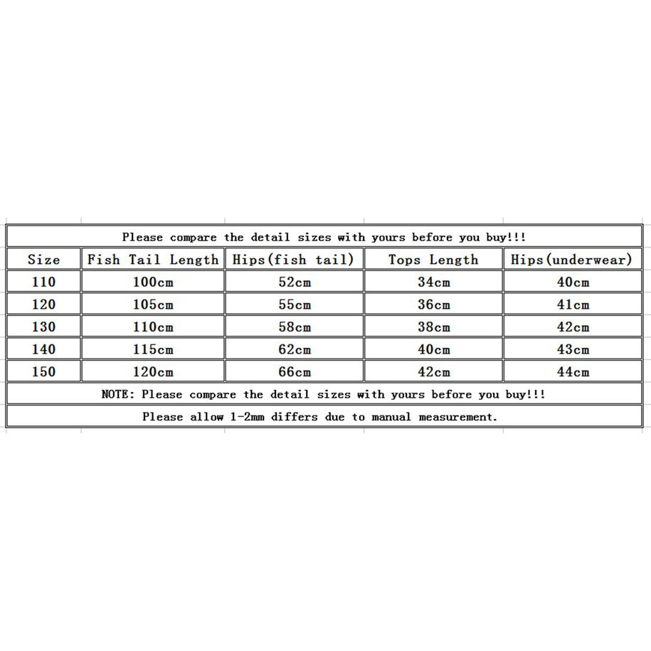 Bộ Đồ Bơi Đuôi Nàng Tiên Cá Cho Bé Gái | BigBuy360 - bigbuy360.vn