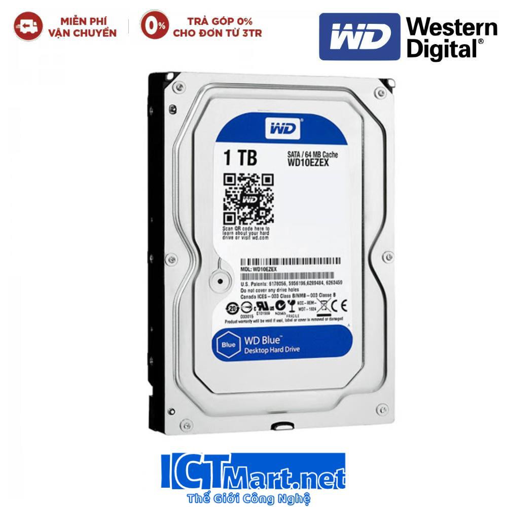 Ổ Cứng HDD WD Blue™ 1TB/64MB/7200rpm/3.5 - WD10EZEX - Hàng chính hãng