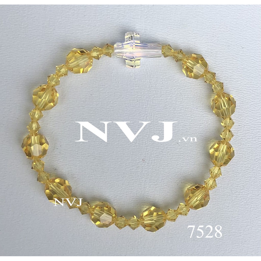 Vòng tay chuỗi mân côi pha lê Swarovski 10 hạt tròn 5000 8ly cao cấp chính hãng