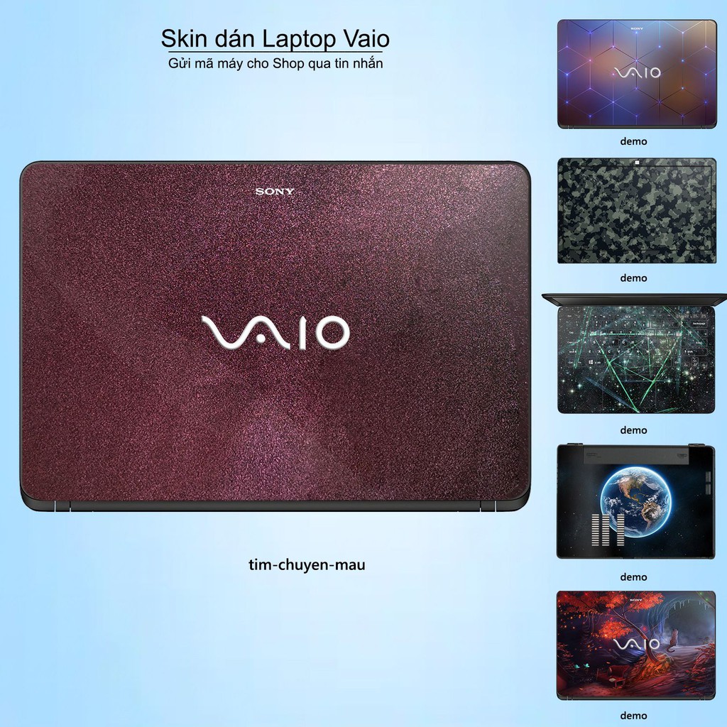 Skin dán Laptop Sony Vaio in màu tím chuyển màu (inbox mã máy cho Shop)