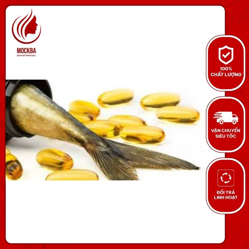 Viên dầu cá tuyết Kusalochka vị trái cây cho trẻ em, của Nga, hộp 90 viên