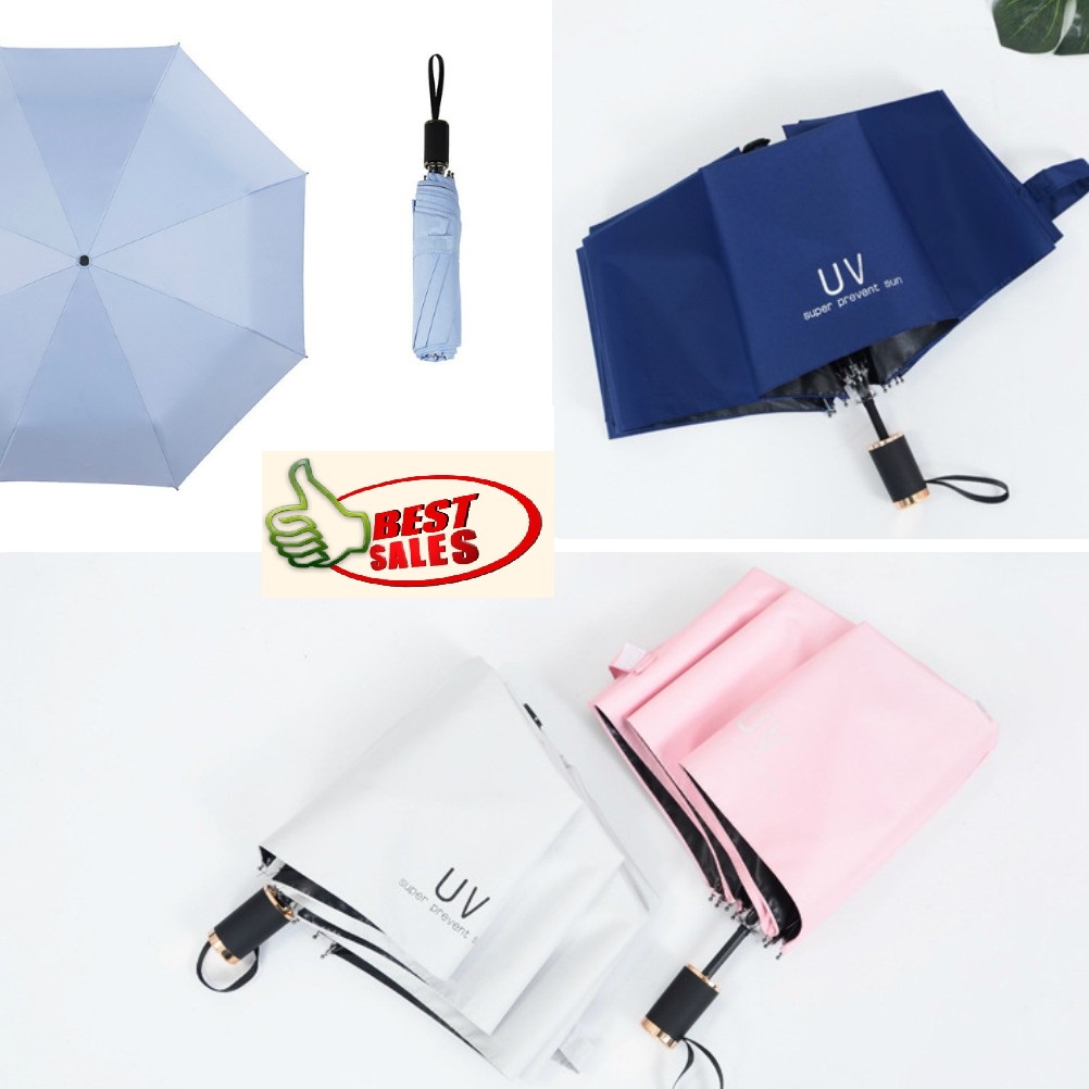 Ô dù che mưa đi nắng  hàng cao cấp gấp gọn chống tia uv chất liệu vải dù chống nhăn