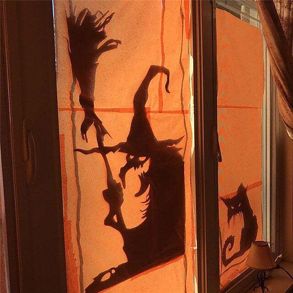 Miếng Dán Tường Trang Trí Hình Lồng Đèn Bí Ngô Halloween