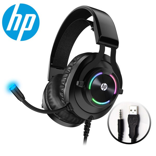 Tai nghe gaming HP H360 led RGB - tích hợp 1 jack cắm 3,5mm cho micro và phone (Đen)