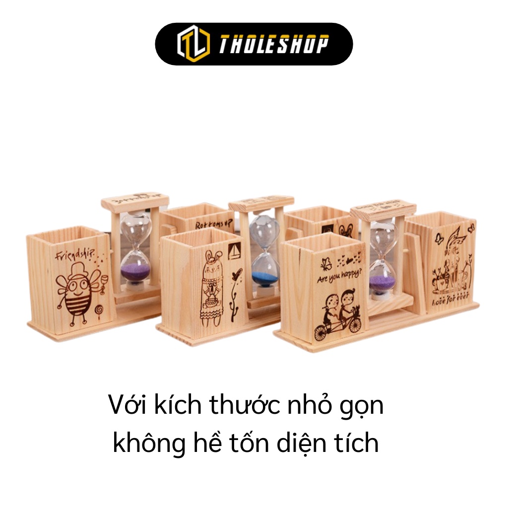 Đồng Hồ Cát - Hộp Bút Để Bàn Trang Trí - Ống Đựng Bút Có 1 Ngăn Rộng Rãi 6244