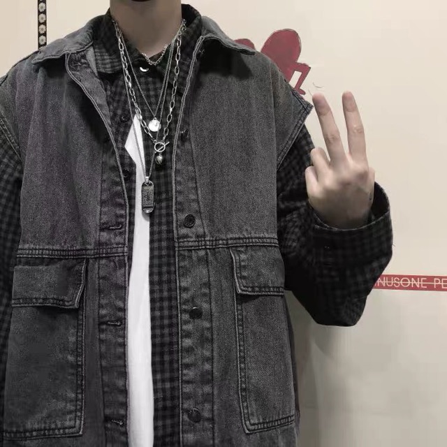 [ sẵn ] AU1_Áo khoác Gile jeans bò unisex hàn quốc | BigBuy360 - bigbuy360.vn