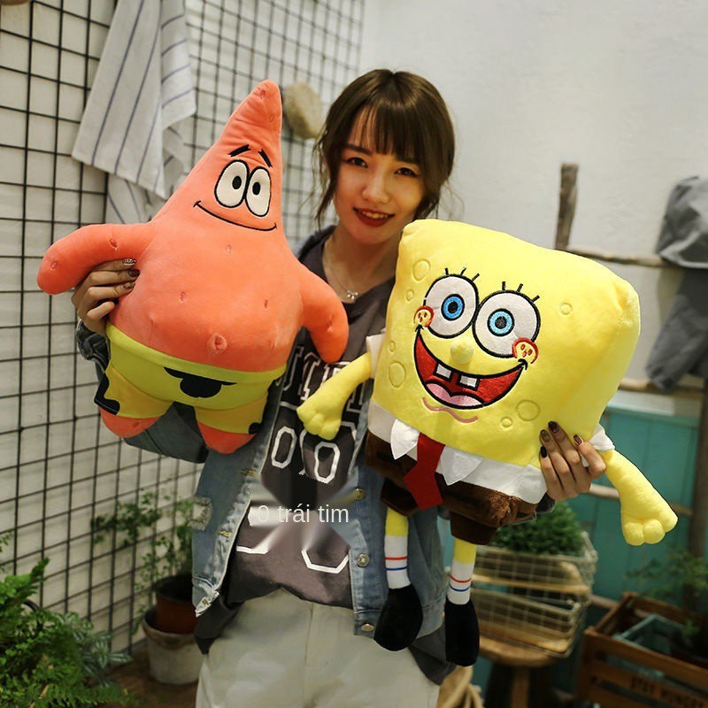 ☂Búp bê sang trọng SpongeBob Pie Star Đồ chơi Gối Ragdoll Phim hoạt hình Cô gái Quà tặng sinh nhật sáng tạo