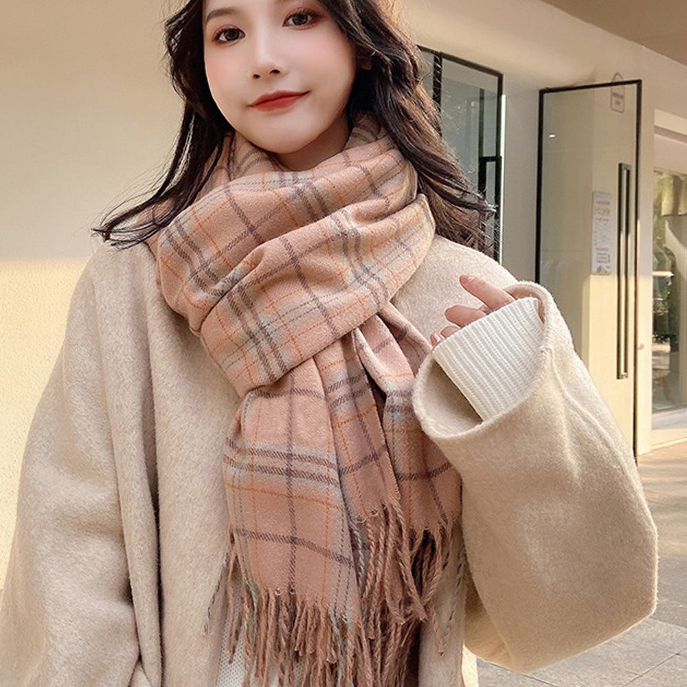 Khăn choàng dài giả cashmere mềm mại dày ấm áp nhiều màu sắc phong cách Hàn Quốc thời trang thu đông cho nữ