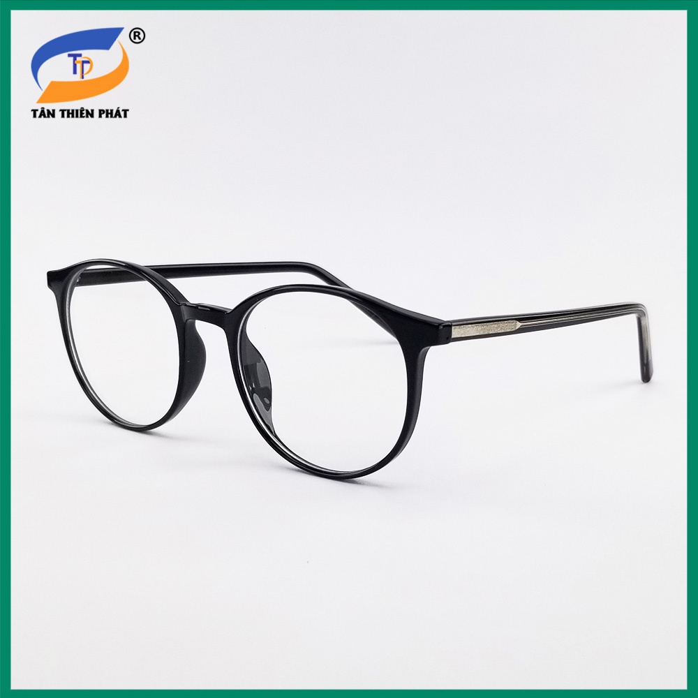Gọng kính cận nam nữ mắt tròn nhựa màu đen, hồng, xám 8243. Tròng kính giả cận 0 độ chống ánh sáng xanh, chống tia UV