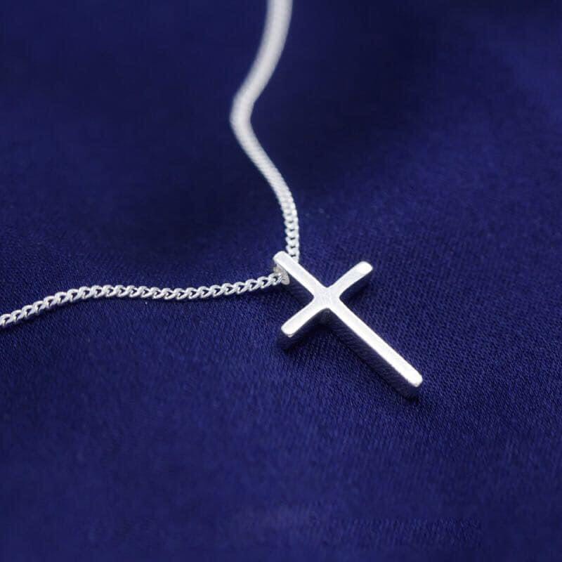 Dây chuyền bạc nữ TLEE mặt thánh giá trơn bạc Italy TleeJewerly D0168