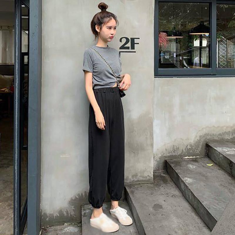 Quần thể thao màu trơn cỡ lớn kiểu dáng thể thao dành cho nữ | BigBuy360 - bigbuy360.vn
