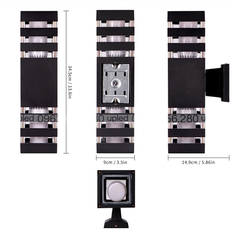 Đèn treo tường Ngoài Trời Atimol Led Chống Nước Vỏ Nhôm Kẻ Vạch Hiện Đại