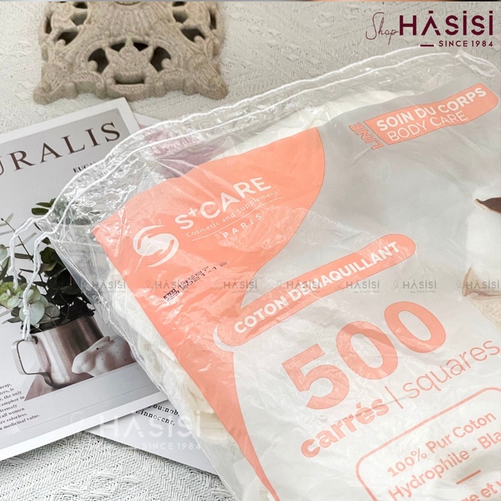 Bông Tẩy Trang S+ CARE - 100% Pur Coton Face &amp; Eyes 500 Squares