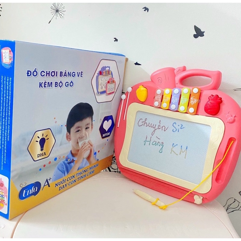 BẢNG TỰ XOÁ KIÊM ĐÀN GÕ CHO BÉ 🎁 Quà tặng từ Enfa