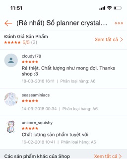 (Rẻ nhất) Sổ planner Crystal pha lê + tặng kèm sticker