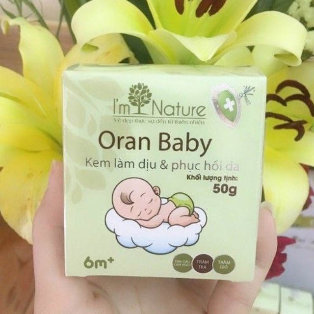 Kem Bôi Muỗi Đốt Cho Bé Oran Baby IM NATURE Da Bị Côn Trùng Cắn Ngứa Bảo Vệ Trẻ Suốt 6-8 Tiếng 50gr