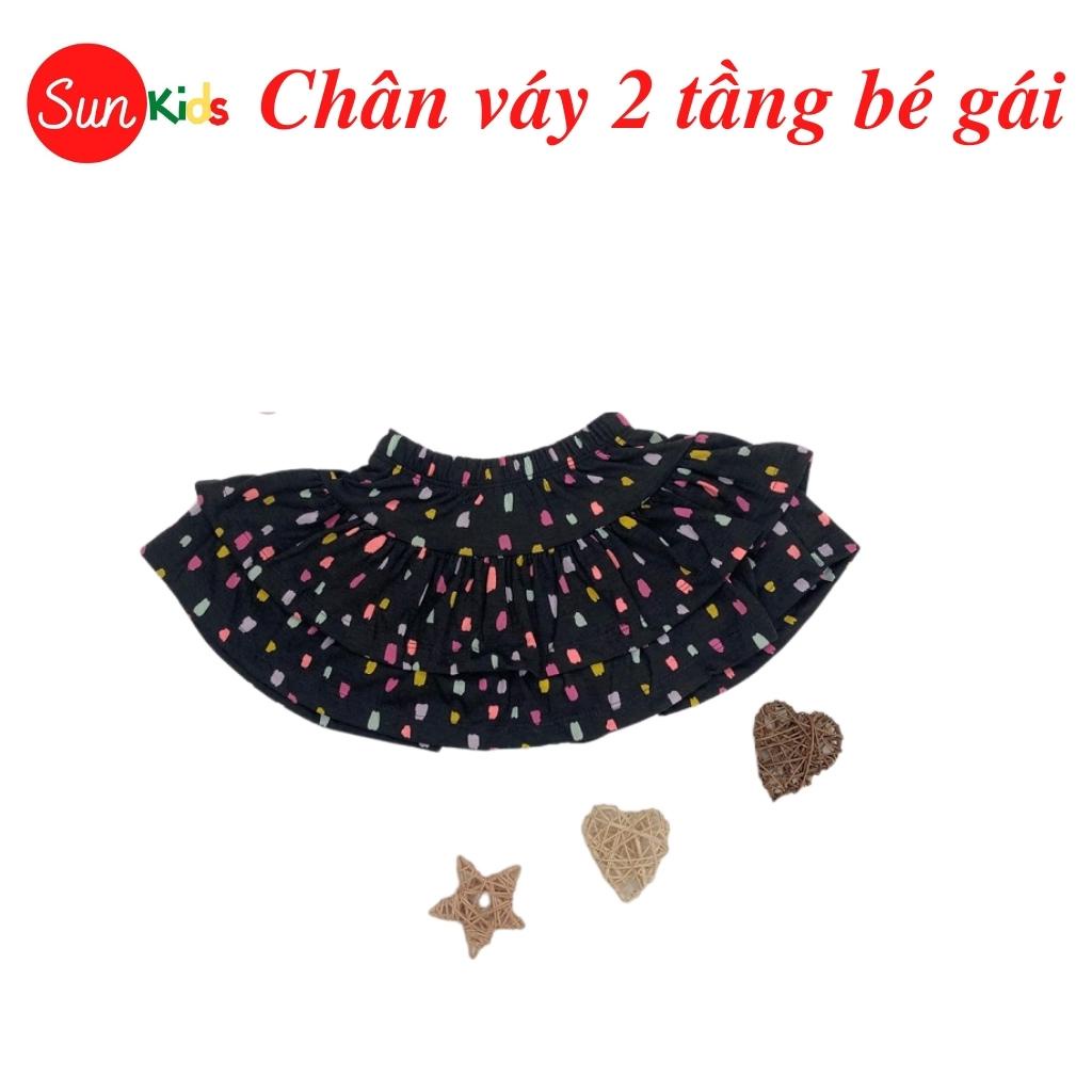 Chân váy cho bé, đầm bé gái 2 tầng, chất cotton, có quần đùi trong, size 1-5 - SUNKIDS