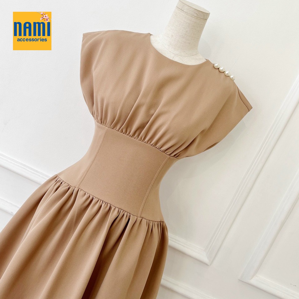 ( HÀNG CHUẨN ĐẸP ) Đầm xoè phồng dáng maxi đính chuỗi lã lướt duyên dáng Nanami - ATNU052