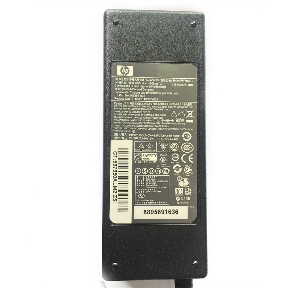 Sạc Laptop HP 19V - 4.74A chân kim to HP 8460 8470 8560P 8570P (Adapter HP 90w tròn to)