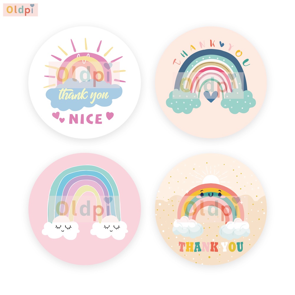 500 Tem Sticker THANK YOU dễ thường nhiều hình trong 1 cuộn.