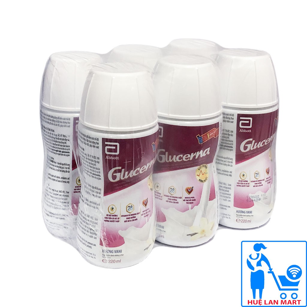 [CHÍNH HÃNG] Sữa Bột Pha Sẵn Abbott Glucerna Hương Vani Lốc 6 Chai x 220ml