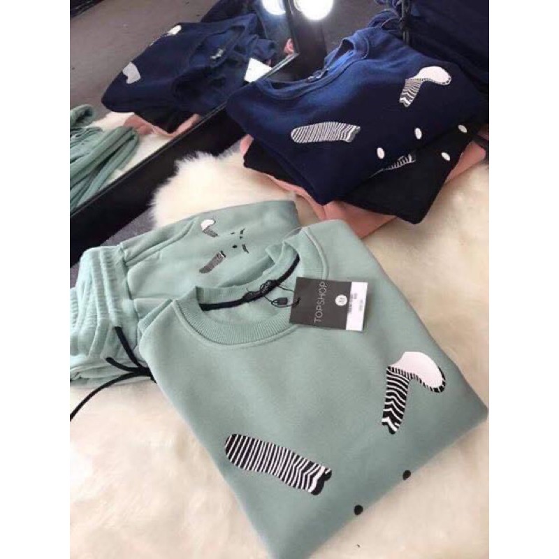 SNU21 - BỘ NỈ BÔNG NỮ TAI THỎ VẰN | BigBuy360 - bigbuy360.vn