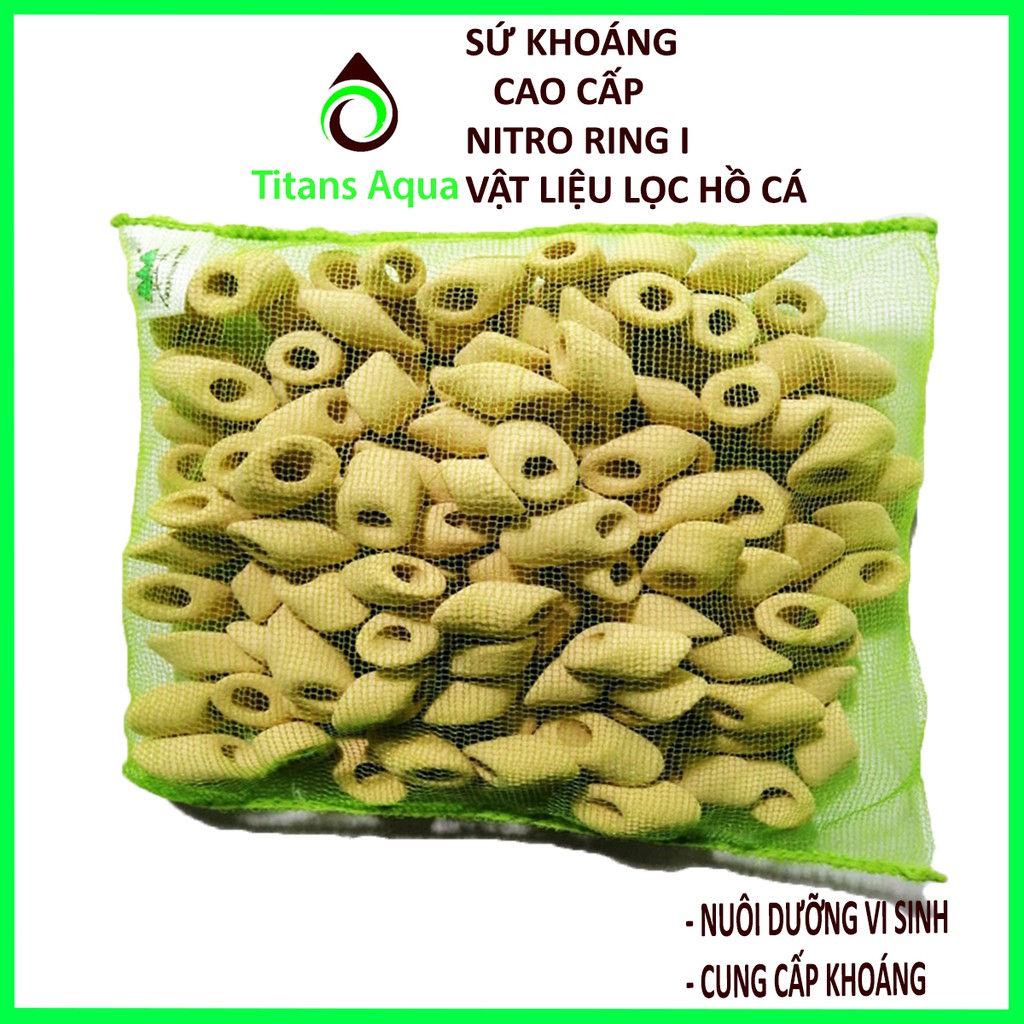 Sứ Nitro Ring - Mountain Tree - túi 500g ~ 1 lít - sứ lọc cao cấp - khử NO2, NH3 và các kim loại nặng