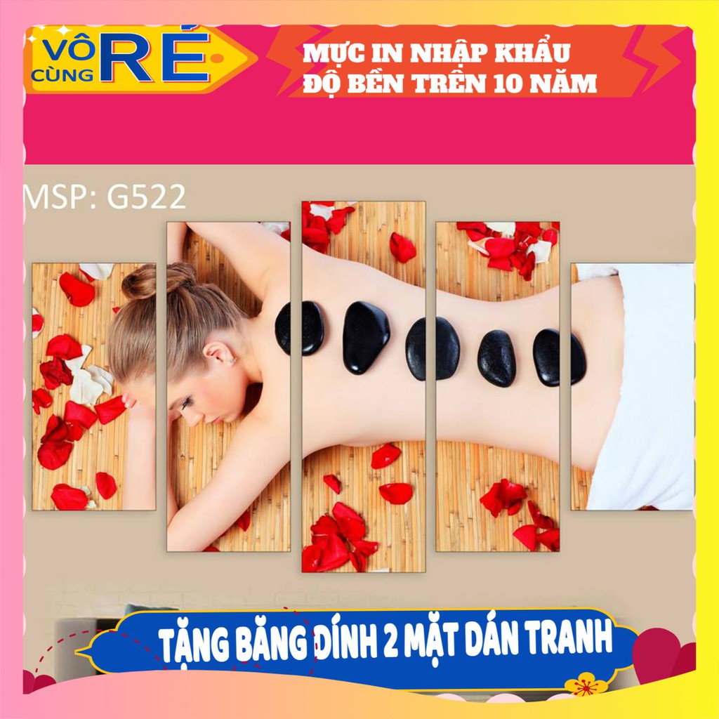 TRANH SPA DÁN TƯỜNG 5 TẤM CỠ 80x120CM TRANG TRÍ DECOR SPA ĐẸP NGHỆ THUẬT- CEO8 MOKOSA